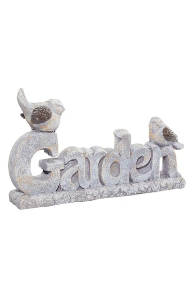 Shop Sonoma Sage Home White Polystone Indoor & Outdoor Bird Garden Sculpture With Garden Sign