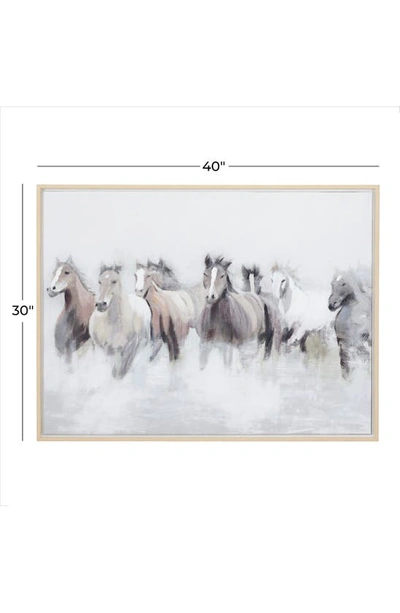 Shop Sonoma Sage Home Gray Canvas Handmade Horse Framed Wall Art With Brown Frame In Grey