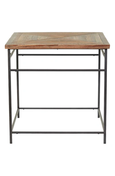 Shop Sonoma Sage Home Black Metal Rustic Accent Table With Brown Wood Top