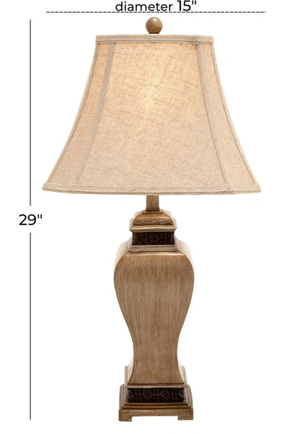 Shop Sonoma Sage Home Brown Polystone Table Lamp With Tapered Shade