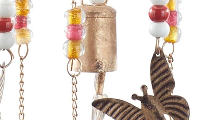 Shop Ginger Birch Studio With Glass Beads And Bellswindchimebronze Metal Indoor Outdoor Birdhouse Butterfly In Bronze