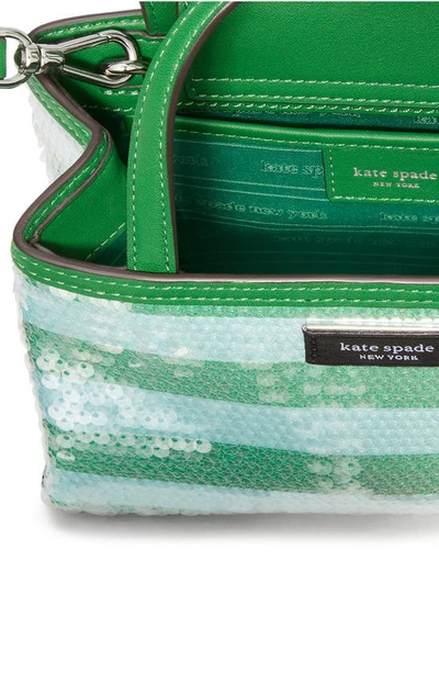 Kate Spade Sam Icon Seaside Mini Stripe Sequin Tote Bag In Fresh Greens Multi