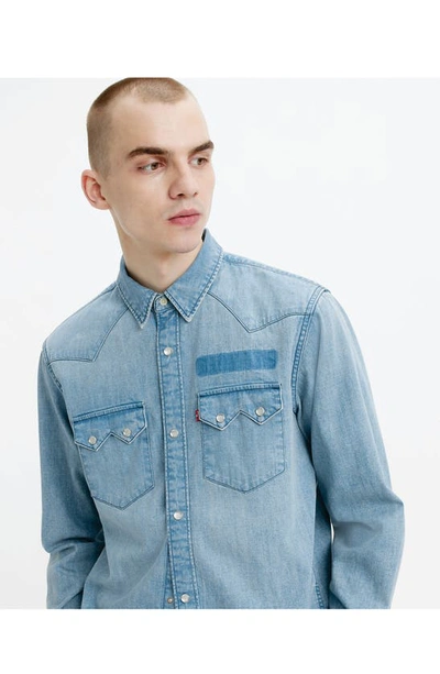 Shop Levi's Sawtooth Relaxed Fit Western Denim Shirt In T2 Mt Marcy Medium