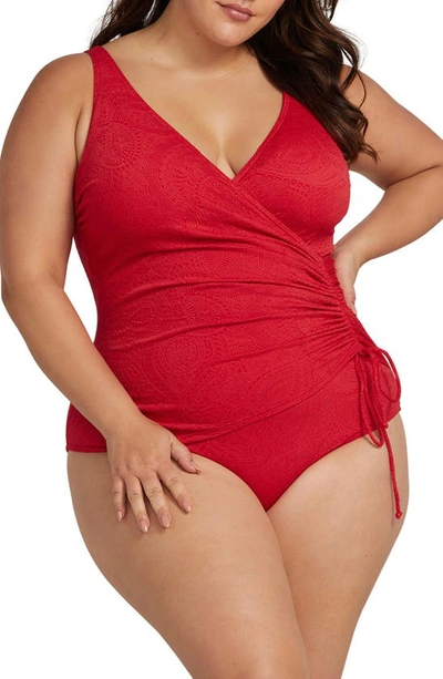 Shop Artesands Rembrant One-piece Swimsuit In Crimson Red