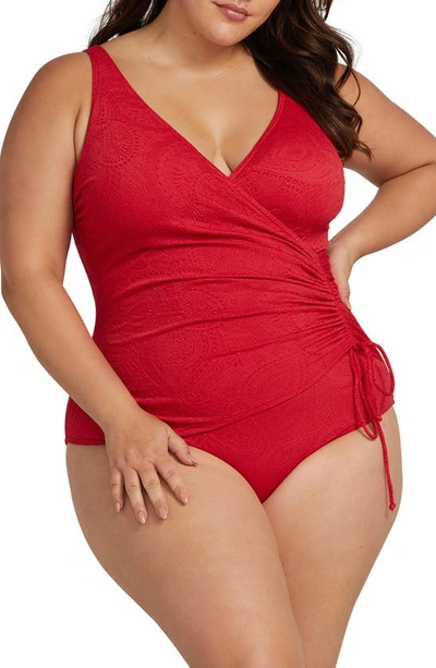 Artesands Rembrant One-piece Swimsuit In Crimson Red