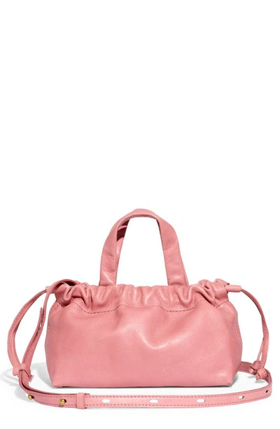 Shop Madewell Mini The Piazza Leather Crossbody Bag In Misty Rose