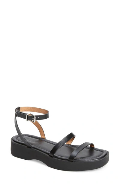 Shop Madewell The Double Strap Platform Sandal In True Black