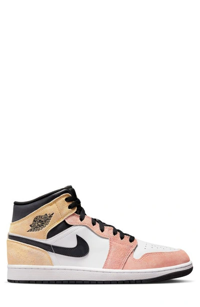 Shop Jordan Air  1 Mid Sneaker In Magic Ember/ Sundial/ White
