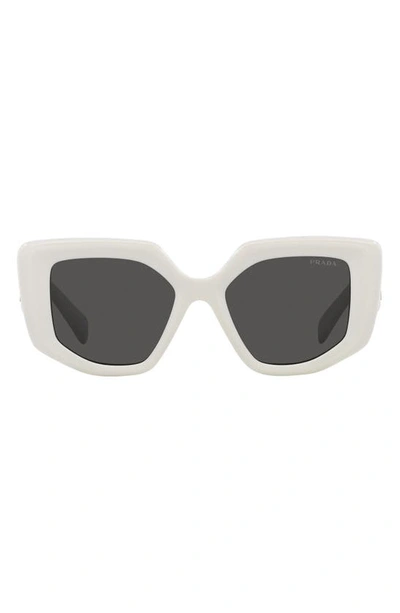 Shop Prada 50mm Geometric Sunglasses In Bone