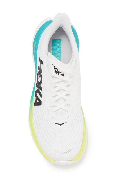 Shop Hoka Mach 5 Running Shoe In White / Blue Glass