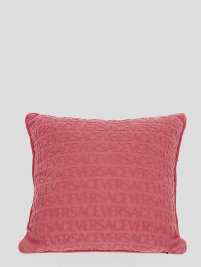 Shop Versace Home Butterflies Double-face Cushion In Flamigo+multicolor