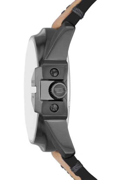 Diesel Men's Master Chief Three-hand Brown Leather Watch 46mm In Gunmetal