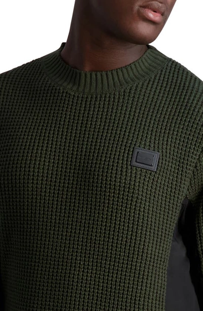 Shop Karl Lagerfeld Paris Crewneck Sweater In Olive