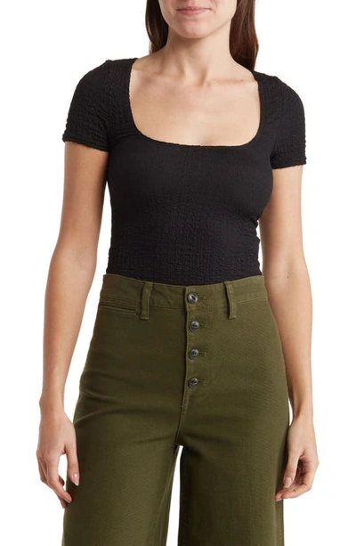 Shop Madewell Fast Track Square Neck Top In True Black