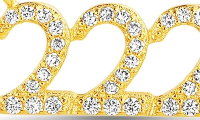 Shop Nes Jewelry Paige Harper Pavé 222 Cz Angel Number Pendant Necklace In Gold
