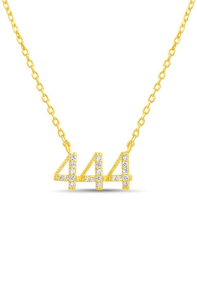 Shop Nes Jewelry 444 Angel Number Cz Pendant Necklace In Gold
