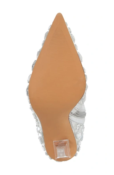 Shop Azalea Wang Honey Embellished Pointed Toe Boot In Silver