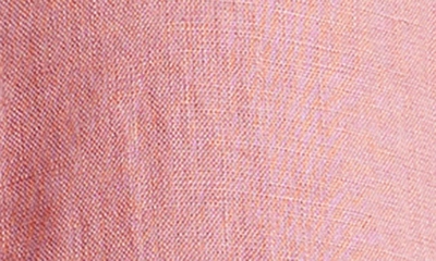 Shop Bed Threads Short Sleeve Linen Button-up Shirt In Pink
