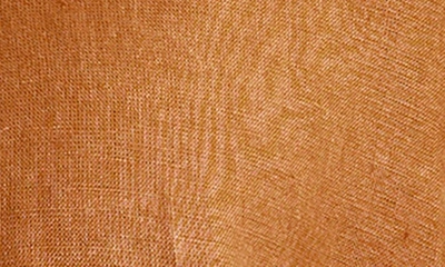 Bed Threads Short Sleeve Linen Button-up Shirt In Rust