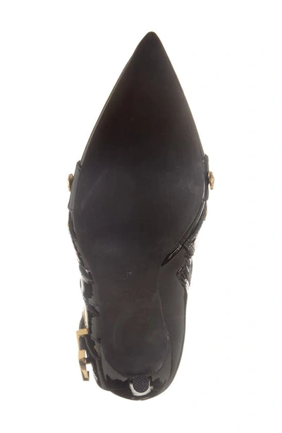 Shop Jeffrey Campbell Loyalty Pointed Toe Bootie In Black Patent Gold