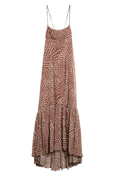 Shop Staud Florence Print Dress In Clove Wavy Dot