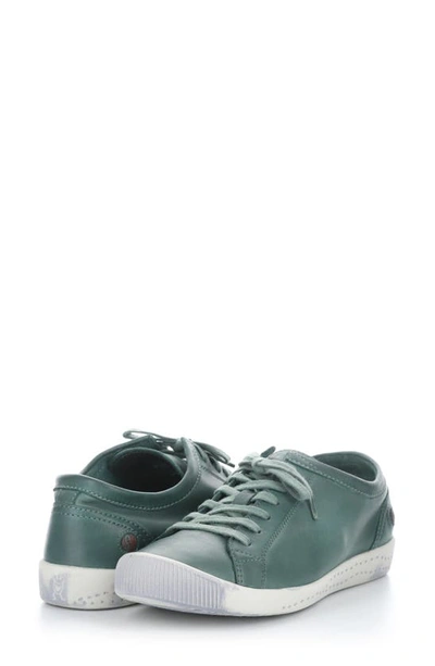Shop Softinos By Fly London Isla Sneaker In 610 Green Washed Leather