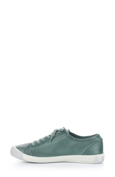 Shop Softinos By Fly London Isla Sneaker In 610 Green Washed Leather