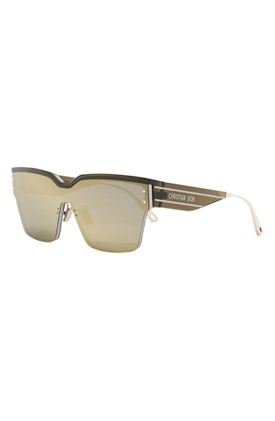 Shop Dior 'club M3u Mask Sunglasses In Shiny Dark Brown / Mirror