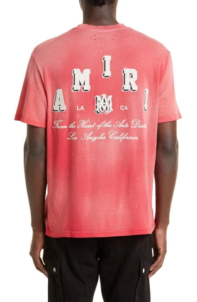 Shop Amiri Collegiate Logo Graphic T-shirt In Red