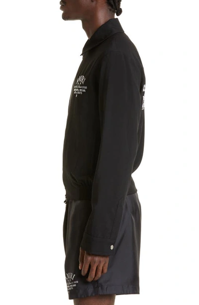 Amiri Crystal Embellished Wolf Zip Up Jacket In Black
