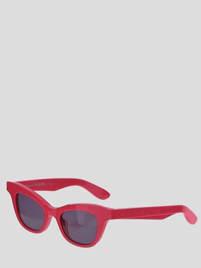 Shop Alexander Mcqueen Sunglasses In Pinkfluogrey