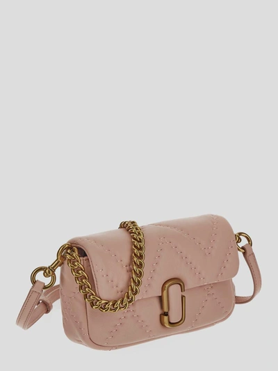 Shop Marc Jacobs Rose Quilted Leather Mini Shoulder Bag In Pink