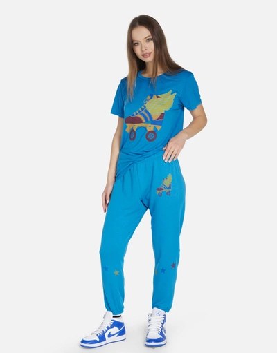 Lauren Moshi Wolf Retro Skate Tee In Mediterranean