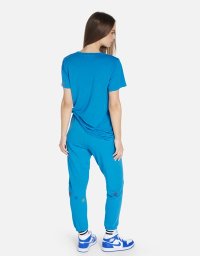 Lauren Moshi Wolf Retro Skate Tee In Mediterranean