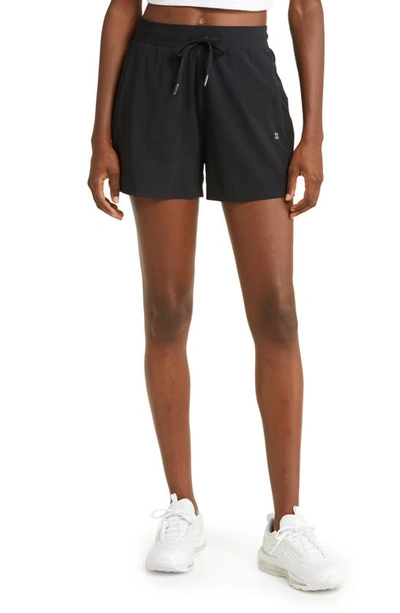 Shop Sweaty Betty Explorer Tie Waist Shorts In Black