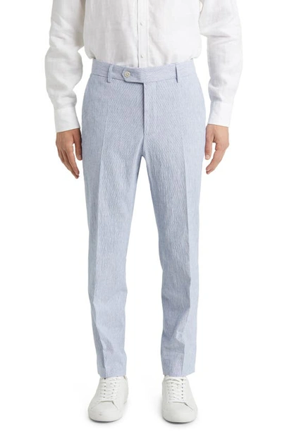 Shop Hugo Boss Hanry Stretch Cotton & Linen Suit In Open Blue