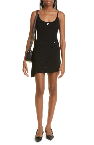 Courrèges Knit Tank Top In Black
