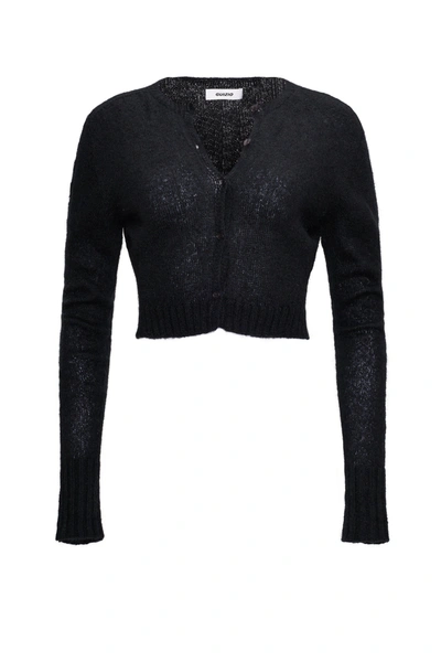 Shop Danielle Guizio Ny Mohair Ribbed Cardigan In Black