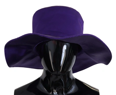 Shop Dolce & Gabbana Purple Silk Stretch Top Women's Hat
