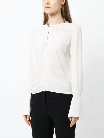 Shop A.l.c Skylar Embellished Neck-strap Blouse In Off White