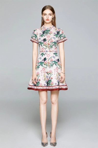 Shop Kaimilan Multicolor Day A-line Short Sleeve Mini Printed Dress
