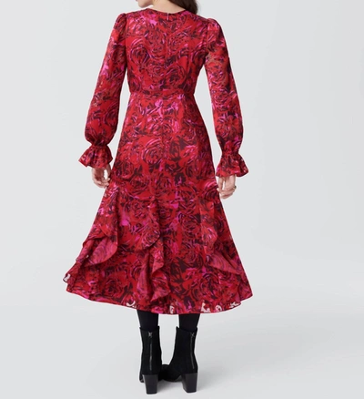 Shop Diane Von Furstenberg Iva Dress In Eye Of The Rose Forb Fruit In Red