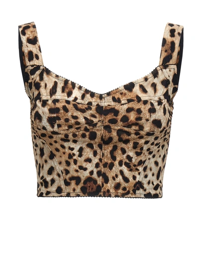 Shop Dolce & Gabbana Leopardo Tops Multicolor