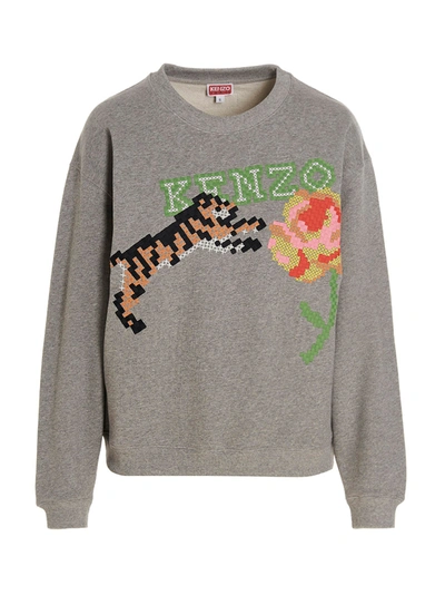Shop Kenzo Logo Embroidery Sweatshirt
