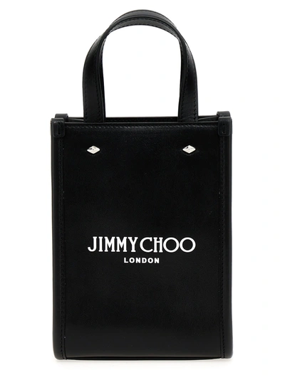 Shop Jimmy Choo Mini N/s Tote Hand Bags White/black