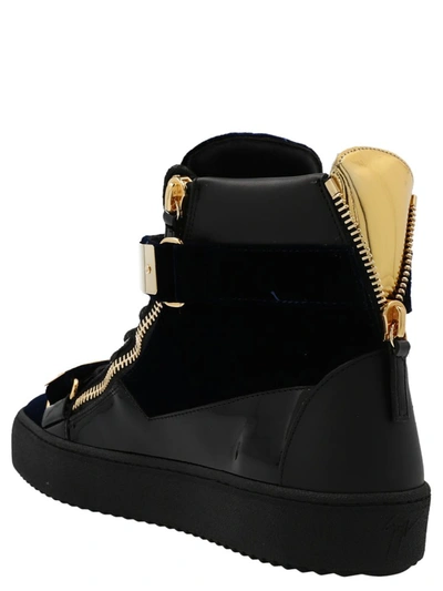 Giuseppe Zanotti Side Zipper High-top Casual Shoes In Blue