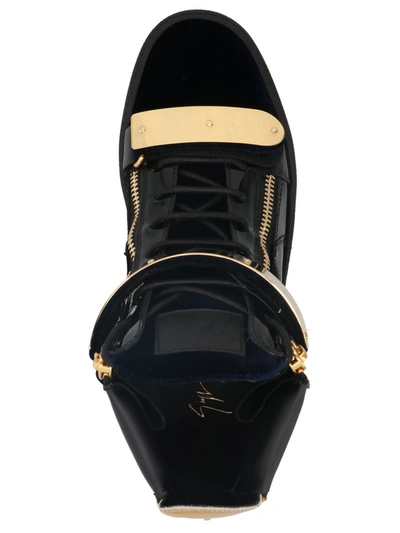 Giuseppe Zanotti Side Zipper High-top Casual Shoes In Blue