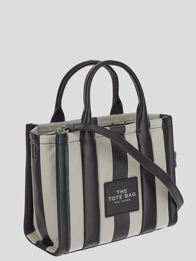 Shop Marc Jacobs Marc Jaocbs Stripes Small Tote Bag In Blackwhite