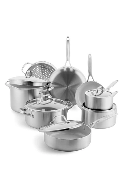 Greenpan Venice Pro 13-piece Stainless Steel Ceramic Nonstick Cookware Set In Stainless Steel