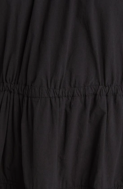 Madewell Halter Tiered Poplin Midi Dress In True Black